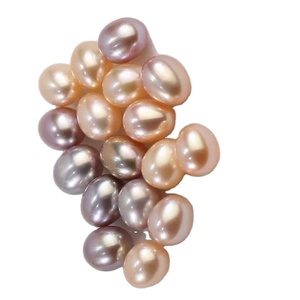 AA Natural de agua dulce barroco ovalado lágrima arroz perla suelta 9-10mm Color rosa para la fabricación de joyas - Product Image 1