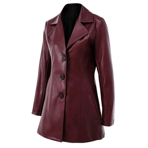 Abrigo Largo de Cuero Genuino Personalizado para Mujer, Abrigo de Piel de Oveja Real al por Mayor, Fabricante y Proveedor OEM ODM - Product Image 2