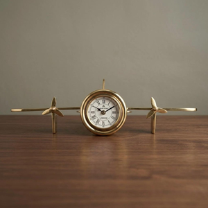 Horloge à hélice d'avion en laiton, décoration de bureau aviation, style antique, horloge décorative de table pour la maison, le bureau et le salon - Product Image 2