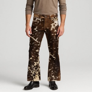 Pantalones de Cuero con Pelo de Vaca Estilo Western para Hombre, Pantalones de Piel Auténtica para Atuendo de Vaquero o Motero - Product Image 5