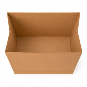 Grande boîte de rangement en papier kraft durable, ouverte en dessus, de forme rectangulaire, couleur marron, écologique, emballage cadeau jetable, organisation - Product Image 1
