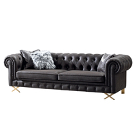 Luxuriöses Chesterfield-Sofa Klassisches Gestepptes Echtleder-Schlafsofa Modulares Ecksofa Villen-Möbel Elegantes Vintage-Design Wohnzimmer