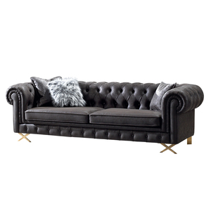 Sofá Chesterfield de Lujo, Sofá de Cuero Clásico con Mechones, Diseño Vintage Elegante, Muebles para Sala de Estar, Comodidad Premium - Product Image 3