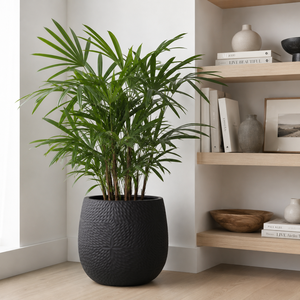 Pot de fleurs élégant en fibre de verre blanc, style nordique, avec surface texturée, pour plantes d'intérieur, minimaliste, 4 tailles, 20-53 cm - Product Image 2