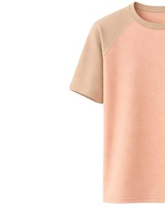 Camiseta de Manga Raglán Color Beige Durazno para Hombre, Cuello Redondo, Informal, Verano, Transpirable, Mezcla de Algodón, Suave, Cómoda, Ligera, para Uso Diario - Product Image 3