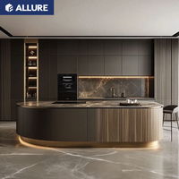 Allure Design personnalisé peinture laque Hpl cuite au four moderne minimaliste durable armoires de cuisine évier armoires murales panneau de mélamine