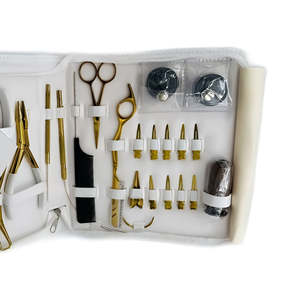 Kit de herramientas de acero inoxidable para extensiones de cabello, juego de 4 piezas: Cerrador de microanillas, Alicates removedores, Tijeras de corte, Microanilla - Product Image 3