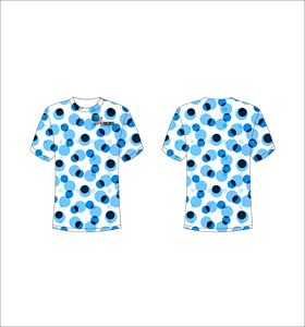 T-shirt à manches courtes pour homme, bleu à pois, motif bleu, respirant, coupe classique, col rond, vêtement décontracté - Product Image 1
