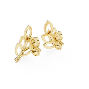 Juego de Anillos con Diamantes Cultivados en Laboratorio ETHEREAL LEAF ARC, Engastados en Oro Amarillo de 18 Quilates, para Compromiso, Boda, San Valentín, Uso Diario para Mujer - Product Image 3