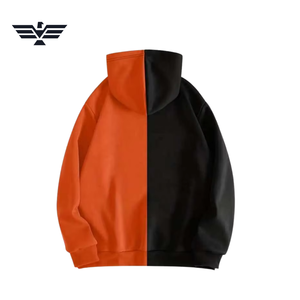 Unisex Black Orange Color Block Zip up <b>Hoodie</b> <b>Halloween</b> Print Graphic Pullover 100% Cotton Fleece Quick Dry - Product Image 2