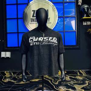 OEM Unisex Heavy Cotton O-Neck Printed T-Shirt Custom Logo Solid Pattern Loose Fit 100% Cotton Oversize T-Shirt for Men - Product Image 2