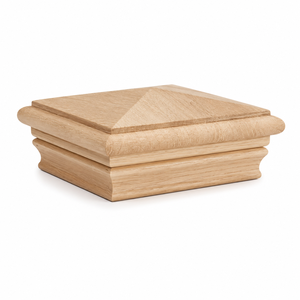 Tapa de poste piramidal de madera maciza personalizada, cubierta duradera para postes de valla y terraza, fabricante OEM ODM, tapa de poste piramidal de madera maciza - Product Image 1