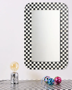 Modern Polished Resin Wall <b>Mirror</b> with Bone Inlay Frame Handmade Customizable Thickness Decorative <b>Mirror</b> - Product Image 6