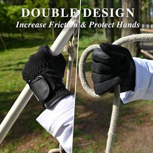 Pantalla táctil ecuestre a prueba de lluvia para hombres y mujeres, guantes deportivos sintéticos acolchados flexibles duraderos, protección de manos a caballo - Product Image 4
