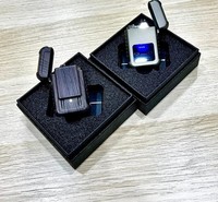 Vente en gros de briquets électroniques à arc plasma argentés de luxe modernes |   Modèle QD316 Rechargeable par USB, coupe-vent, avec boîte cadeau