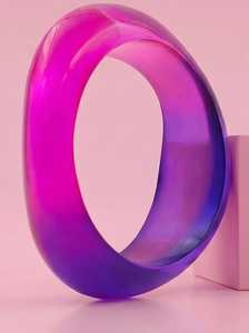 Trendy Acrylic & Resin <b>Bangle</b> <b>Bracelet</b> with Purple and Pink Gradient Color for Women's Fashion-Islamic Gift - Product Image 3