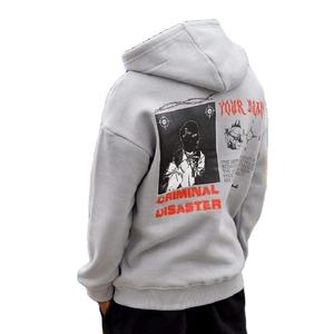 Sweat-shirt à capuche surdimensionné en polaire polyester/coton tricoté lourd 400 g/m² pour homme, broderie confortable et douillet - Product Image 2