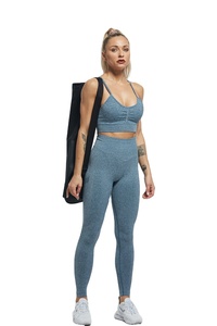 Seamless Gym Clothing Yoga Outfit Pants Sports Suit Women Workout Gym Fitness Sets Customized Logo Spandex Nylon - Product Image 3