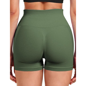 กางเกงขาสั้นออกกำลังกายเอวสูงรัดรูปทรงสวยสำหรับผู้หญิง ยี่ห้อ Olive Seamless Booty Shorts ช่วยกระชับหน้าท้อง เหมาะสำหรับโยคะ ฟิตเนส และกีฬาต่างๆ - Product Image 2