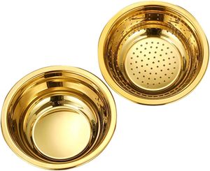 Microporous Colander Golden Strainer Bowl Combo Set Rice Washing Bowl Fruit <b>Vegetable</b> Washing Strainer Atta Kneading Bowl - Product Image 4