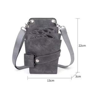 Estuche para Tijeras de Peluquería, Estilo Vintage, de Cuero Marrón, con Múltiples Bolsillos, con Correa para el Hombro, Personalizado - Product Image 3