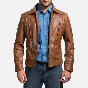 Chaqueta de Cuero de Gamuza para Hombre de Primera Calidad, Prenda Exterior de Cuero Genuino a Bajo Precio - Product Image 1