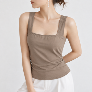 Premium OEM ODM <b>Women</b> <b>Knitted</b> Crop <b>Tank</b> <b>Tops</b> Cotton Sleeveless Eco-Friendly Quick Dry Gym Yoga Fitness Workout Activewear Custom - Product Image 5