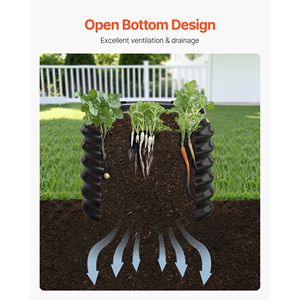 Grand bac à fleurs ovale en métal galvanisé pour jardin extérieur, 8 x 2 x 2 pieds, design à fond ouvert, pots et jardinières - Product Image 6