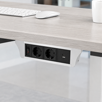 Prise de table encastrable 2 sorties en ABS avec chargement USB-C et RJ45 16A pour bureau, poste de travail et domicile