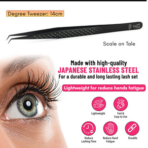 Professionelle Wimpernverlängerungs-Pinzette mit Faserspitze, Volumen-Applikator, Gebogen und Gerade Wimpernapplikatoren - Product Image 6