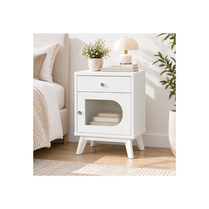 Colección EVEREST, Muebles de Dormitorio Modernos de Madera de Pino Maciza, Mesita de Noche Funcional con Almacenamiento - Product Image 1