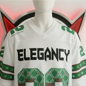 Maillot de football américain personnalisé 100 % polyester respirant en maille, style streetwear pour homme, coupe oversize, haut de sport tendance, col en V - Product Image 4