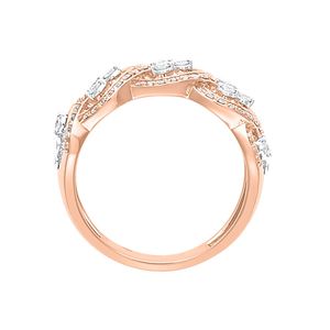 Rose Gold Round Lab Grown <b>Diamond</b> Infinity Heart Band <b>Ring</b> - Product Image 2