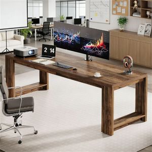 Scrivania Rettangolare da Studio, Doppia Scrivania per Ufficio, Tavolo da Cucina - Scrivania Multifunzione per Computer - Product Image 1