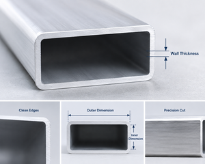 Tubo Rectangular de Aluminio para Marcos Solares, Fabricación de Muebles y Fabricación Industrial - Product Image 6