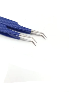 Pinces à cils en acier inoxydable avec logo personnalisé, pointe fine antistatique nano durable pour extensions de cils - Product Image 2