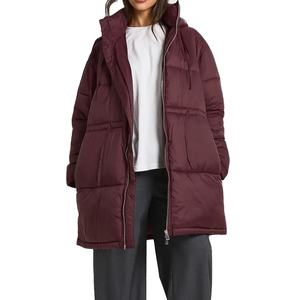 Veste matelassée pour femme en tissu nylon avec logo personnalisé, OEM, haute qualité, capuche, chaude, hiver, grande taille, fermeture éclair intégrale, veste gonflée d'extérieur - Product Image 1
