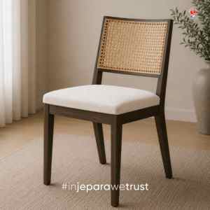 Commercial Modern Rattan <b>Dining</b> <b>Chair</b> with Solid Wood Frame and Cane Back for Apartment Villa Hotel & Restaurant Use - Product Image 2