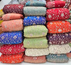 Ensembles Festifs en Soie Vichitra de 44 Pouces pour un Style Saree Élégant – Vêtements de Créateur Traditionnels en Tissu Créatif - Product Image 6
