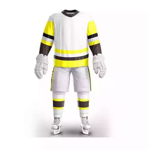 Maillot de hockey sur glace personnalisé de haute qualité, en coton/fibre de bambou, à séchage rapide, à manches courtes, en vente - Product Image 4