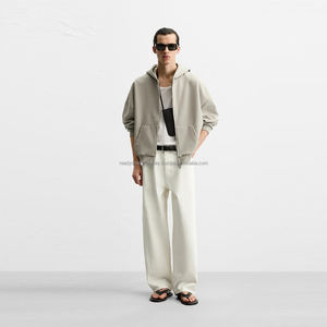 Logo personnalisé Sweat à capuche surdimensionné lourd pour hommes 600 GSM coton biologique France Terry Boxy veste d'hiver - Product Image 1