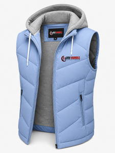 Chaleco Acolchado con Capucha para Hombre Fly Humble, Gris Verde Neón, Cierre de Cremallera, Ropa Deportiva de Otoño, Transpirable, Resistente al Viento, Cuello Alto, Corte Regular - Product Image 6
