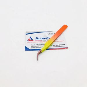 แหนบ J-Curve สีเหลืองโรสโกลด์ด้ามจับเพชรสำหรับการต่อขนตาอย่างยั่งยืนเหล็กแหลมฉลากส่วนตัว - Product Image 6