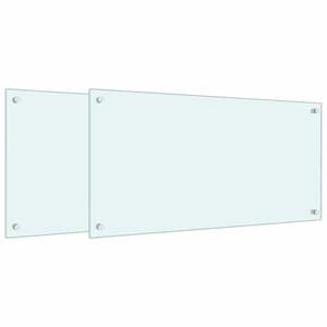 2 pezzi di paraschizzi da cucina in vetro temperato bianco da 31,5 x 15,7 pollici - Product Image 2
