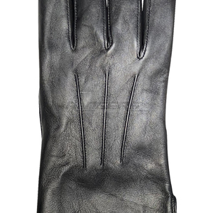 Gants d'hiver en cuir de mouton noir pour hommes, style uni, légers, respirants, pour usage quotidien en extérieur, chauds, pour temps froid - Product Image 4
