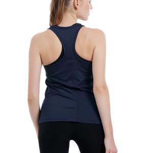 Camiseta Deportiva Personalizada para Mujer, Color Azul Oscuro, Estilo Racerback, Sin Mangas, para Gimnasio, Fitness, Running, Yoga, Transpirable, de Secado Rápido y Elástica - Product Image 5