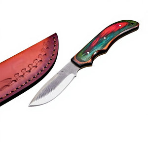 Couteaux à lame fixe droite en acier Damas inoxydable avec manche en bois personnalisable, service OEM, qualité professionnelle, garantie 3 ans - Product Image 1