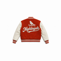 Veste universitaire d'hiver haut de gamme en laine avec col montant et patch en chenille, veste de baseball personnalisée pour équipes