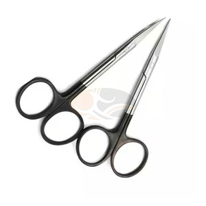 Ciseaux micro-iris manuels TC double courbure de haute qualité, lames droites en acier inoxydable, 2 pièces, instrument chirurgical à lames tranchantes - Product Image 1
