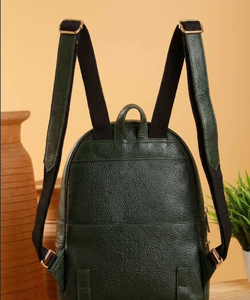 ZIRANNING Green Polyester Barrel-shaped Waterproof <b>Backpack</b> Classic Style Zipper Closure Single Large Capacity Girls Daily Use - Product Image 2